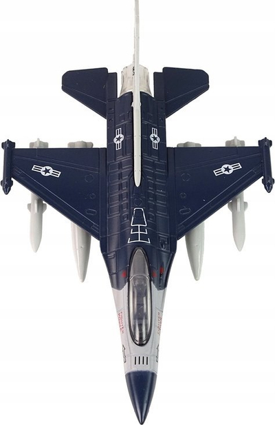 Avion lodër Leantoys Fighter, 1:72, me drita edhe zë, blu navy