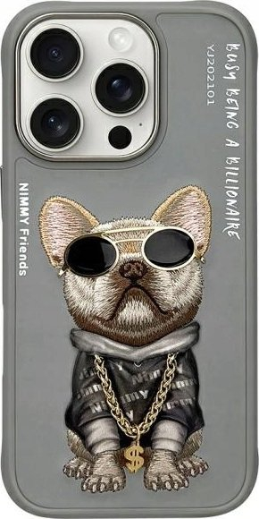 Mbulesë telefoni Nimmy Cool Dog për iPhone 16 Pro 6.3", gri