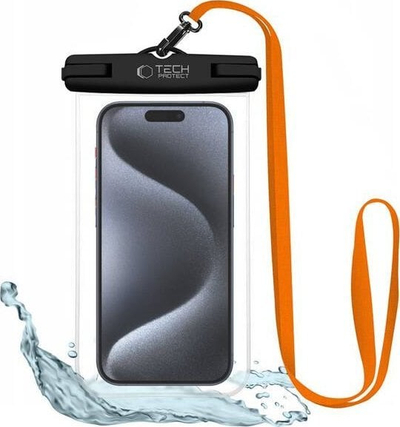 Futlle uji Tech-Protect UWC7, universale 6.9\", IPX8, zezë me portokalli