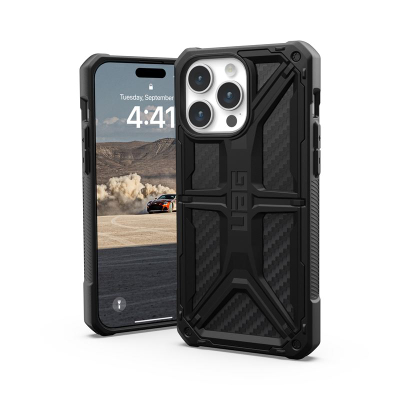 Mbështjellëse UAG Monarch për iPhone 15 Pro Max, 6.7", fibra karboni, e zezë