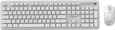 Tastiera dhe miu Gembird Slim Pro Business, wireless 2.4GHz, RU, i bardhë