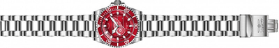 Orë dore për femra Invicta NHL Detroit Red Wings Quartz 42222, e argjendtë/kuqe