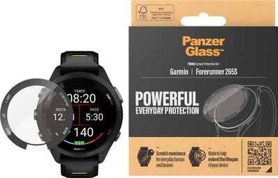 Mbrojtës ekrani PanzerGlass PMMA për Garmin Forerunner 265S, i fortë kundër gërvishtjeve, transparent