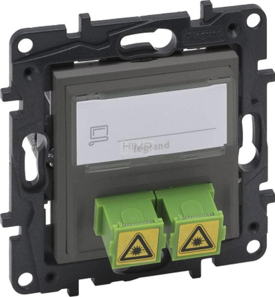 Prizë optike Legrand Niloe Step Steel, 2 porta SC APC, ngjyrë çelik