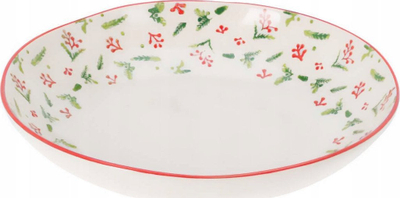 Pjatë e thellë qeramike Home Styling Collection, 30cm, me figura Krishtlindjesh, shumëngjyrëshe
