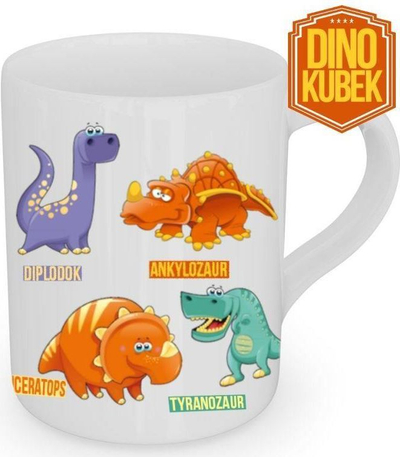 Filxhan Dino Kubek Dino Soliton, për fëmijë, porcelan, i bardhë shumëngjyrësh