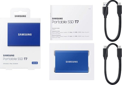 Disk i jashtëm SSD Samsung T7 (MU-PC1T0H / WW), 1TB, i kaltër