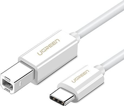 Kabllo për printer Ugreen USB C, 1 m, e bardhë