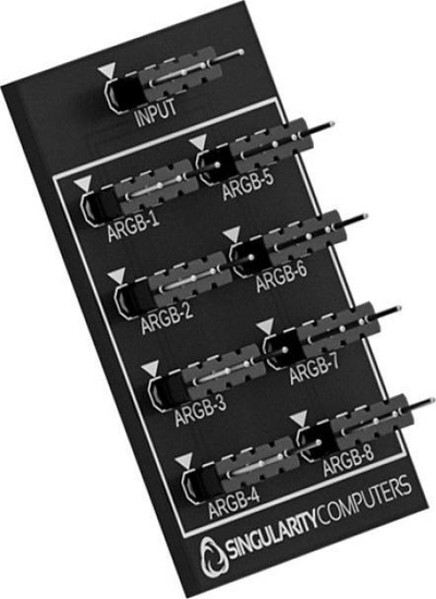 Hub drite ARGB Singularity Hub ARGB-Node 2x4, 8 porta, i zi