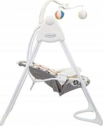Luhatëse për bebe Graco Lovin' Hug, me hark lodrash, Patchwork gri