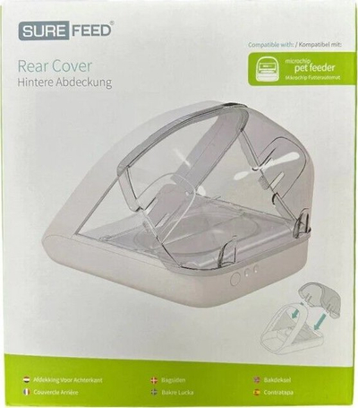 Kapak i pasmë SureFeed për Microchip Pet Feeder, pjesë zëvendësuese plastike, gri
