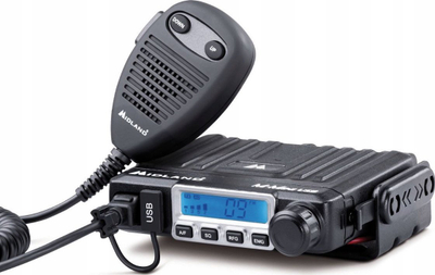 Radio CB Midland M-MINI USB, 40 kanale AM/FM, portë USB, e zezë
