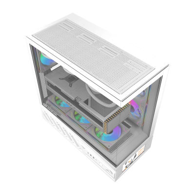 Kuti kompjuteri DarkFlash DS950V me ekran (i bardhë)  6 ventilatorë