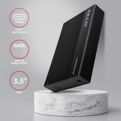 Kuti e jashtme për disk 3.5" Axagon EE35-GTR, USB 3.2 Gen1, alumini, gri