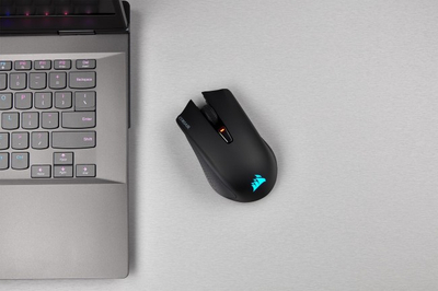 Mouse gaming Corsair HARPOON RGB Wireless, 10000 DPI, pa kabllo, i zi
