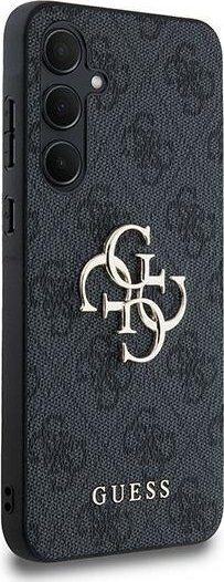 Kapak telefoni Guess PU 4G me logo metal, për Samsung Galaxy A35 5G, gri