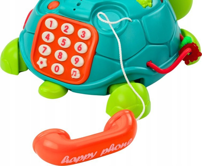 Lodër edukative Lean Toys Turtle Phone 6 në 1, interaktive me drita edhe tinguj, jeshile