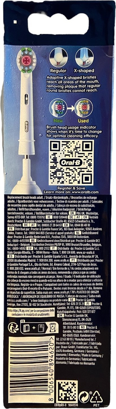 Koka furçe dhëmbësh Oral B 3D White, për furça elektrike, set 8 copë