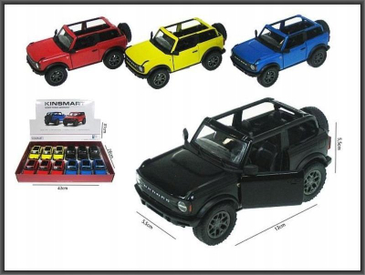 Makine lodër Kinsmart Ford Bronco 2022, metal, shkallë 1:34, e kuqe