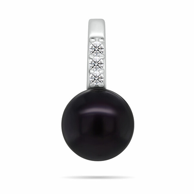 Set Pendant dhe vathë për femra Brilio Silver SET291WBC, të argjendta/ të zeza