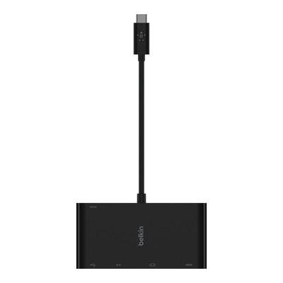 Përshtatës dhe karikues multimedial Belkin USB-C, i zi