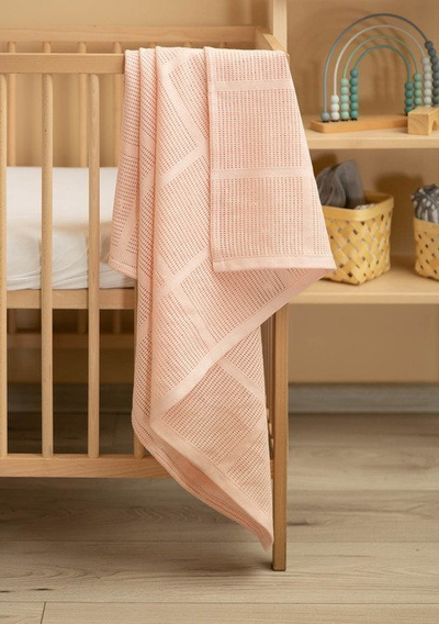 Batanije për bebe Sensillo LULU, pambuk 100%, 95x95cm, rozë e çelët