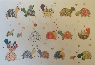 Картичка со плик Turnowsky MO6315 Turtles, формат B6, дизајн со желки, повеќебојна