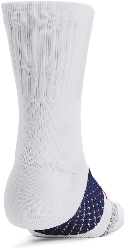 Кошаркарски чорапи Under Armour Curry ArmourDry Playmaker Mid Crew, ArmourDry, бели