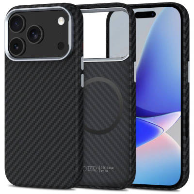 Këllëf telefoni Tech-Protect Ion Carbon MagSafe për iPhone 17 Pro Max, polikarbonat, me MagSafe, i zi