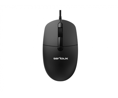 Set tastierë dhe maus Serioux SRXK-SKBM996WD, me kabllo USB, DPI 800-1600, i zi