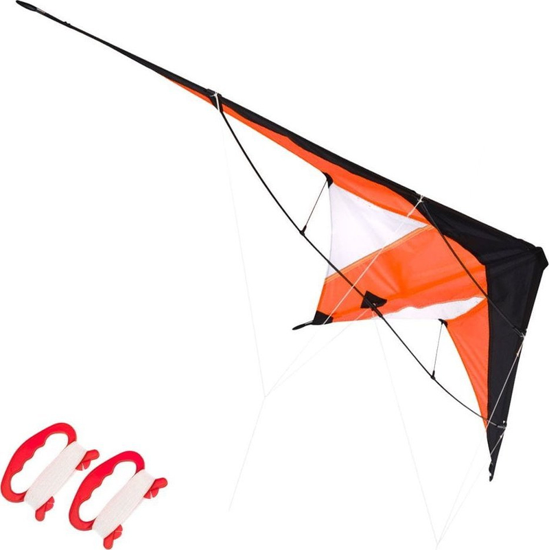 Fluturake Orion Kite Q2, 120x50cm, sportive me dy fije, portokalli