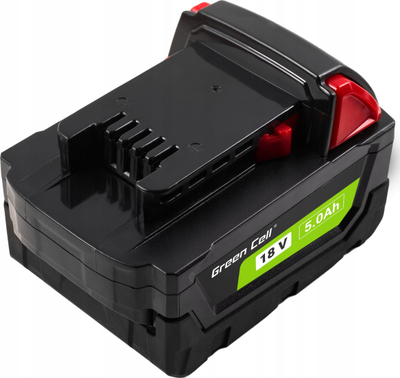 Bateri për vegla pune Green Cell M18 B5 GC PTML18V5, 18V, 5.0Ah, e zezë