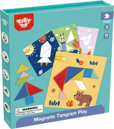 Lojë edukative tangram magnetik Magnetic Tangram Play, 22 x 22 x 3 cm, shumëngjyrësh