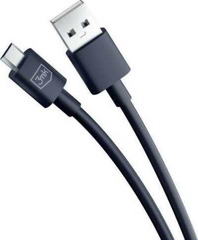 Kabllo USB 3MK Hyper Cable, USB A me microUSB, 1.2m, e zezë
