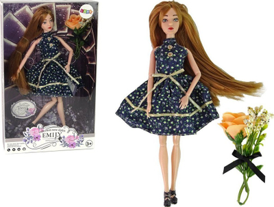 Kukull për kalamaj LeanToys Emily Fashion Show, 30 cm, gjymtyrë që lëvizin, me shumë ngjyra
