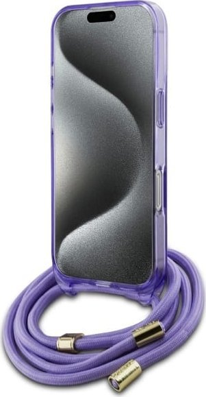 Këllëf crossbody Guess Script me MagSafe për iPhone 16 Pro 6.3", vjollcë