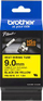 Shirit etiketimi Brother HSE621E, 9mm, heat shrink, i verdhë