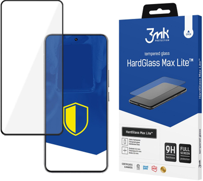 Xham mbrojtës 3MK HardGlass Max Lite për Apple iPhone 17 Pro, 1 copë, me kornizë të zezë
