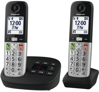 Telefon fiks pa tel Panasonic KX-TGU432, sekretari telefonike, ekran 2.1", zi argjendt