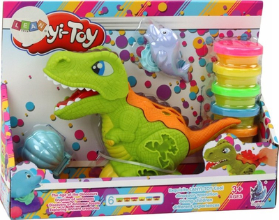 Set plasteline Leantoys Dinosaur Play Dough, forma dinosaurësh, shumëngjyrësh