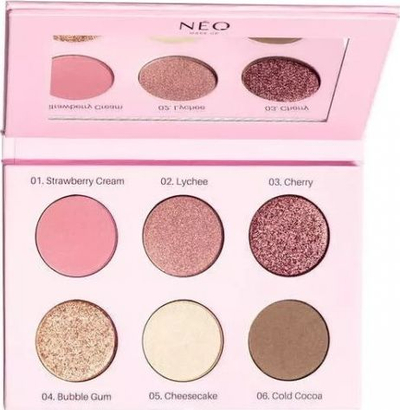 Paletë hijesh sysh Neo Make Up Rose, 6 ngjyra, 9 g, rozë