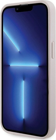 Mbulesë telefoni Guess Crossbody 4G Metal Logo GUHCP13LP4TDSCPP, për iPhone 13 13 Pro, kapak i fortë me rrip, rozë
