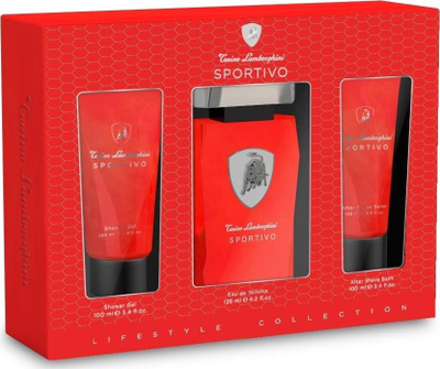 Set dhurate parfum Tonino Lamborghini Sportivo per burra, EDT 4.2 Oz, 3.4 Oz