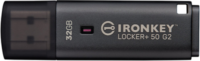 USB flash Kingston IronKey Locker+ 50 G2, 32GB, AES 256-bit, i zi