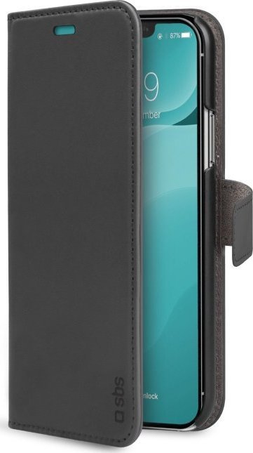 Mbulesë portofol SBS Book Case për Apple iPhone 11 Pro Max, me xhepa kartash, me këmbë mbështetje, e zezë
