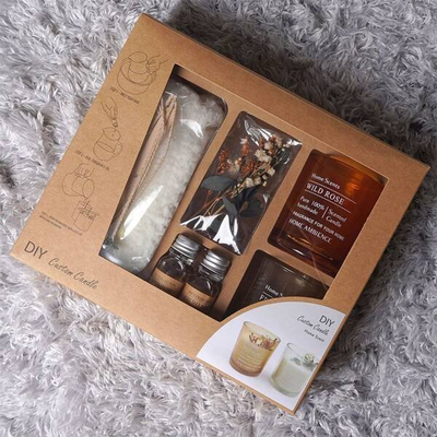 Set DIY për qirinj Home Scents, dyll soje, 15 pjesë, ngjyrë natyrale