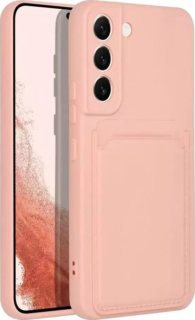 Këllëf telefoni Forcell për Samsung Galaxy A53 5G, silikon i butë, me mbajtëse karte, rozë