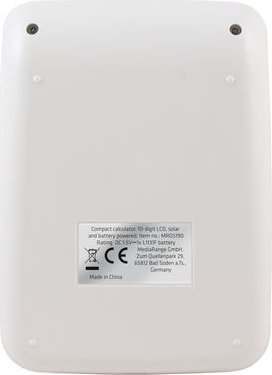 Kalkulator xhepi MediaRange MROS190, ekran LC 10 shifror, solar dhe bateri, bardh e zi