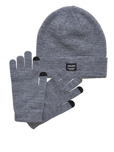 Set Jack&Jones JACBEANIE mJC0683, kapelë dhe doreza, të hirta
