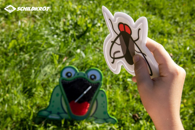 Loja e hedhjes SCHILDKRÖT Feed the Frog Toss Game, me disqe, për kalamaj 4+